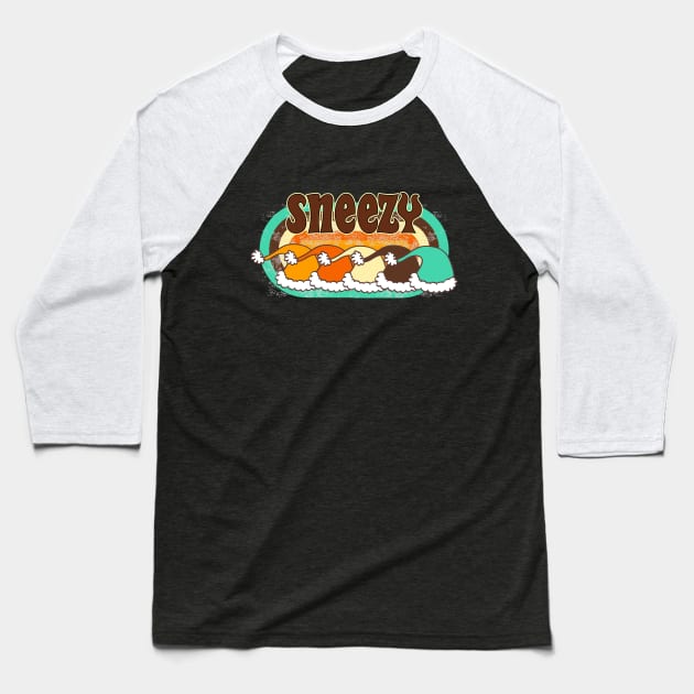 Sneezy Dwarf Baseball T-Shirt by lisalizarb